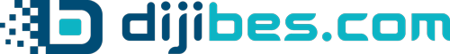 Dijital pikselli "b" harfi amblemi ile kurumsal dijibes.com logosu ve online bireysel emeklilik sistemi (BES) danışmanlık platformu.